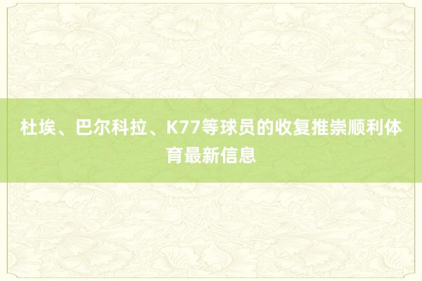 杜埃、巴尔科拉、K77等球员的收复推崇顺利体育最新信息 杜埃、巴尔科拉、K77等球员的收复推崇顺利体育最新信息